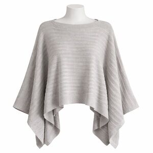 Size OS Lululemon Women’s Forward Flow Poncho Yak Blend Knit Sweater Wrap Grey